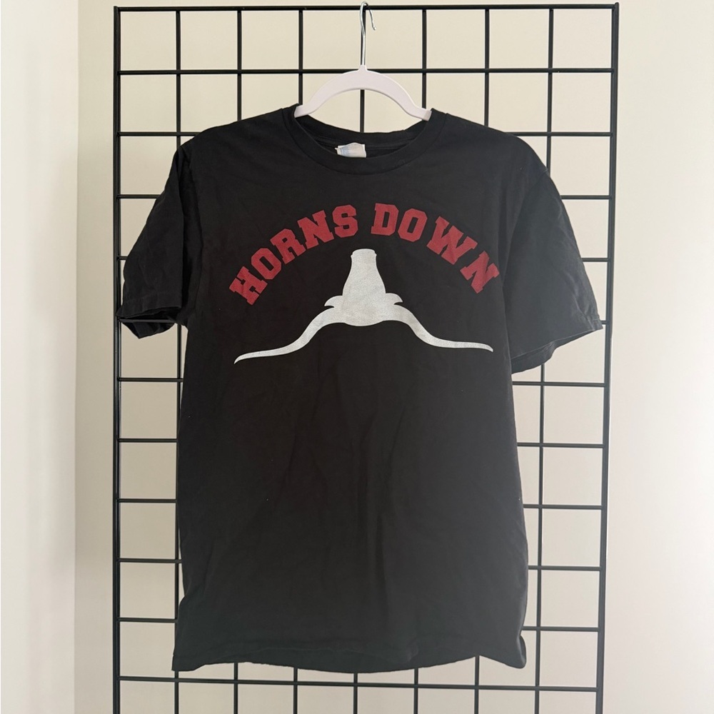 Black 'Horns Down' Graphic T-Shirt